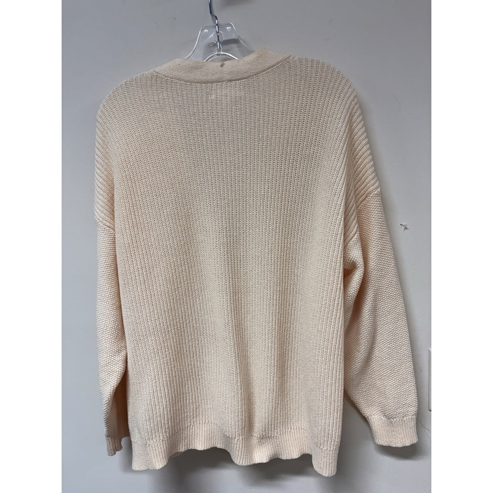 LC Lauren Conrad Women's Textured Cardigan Sweater L - Cream Chunky Knit 90's - Picture 5 of 14